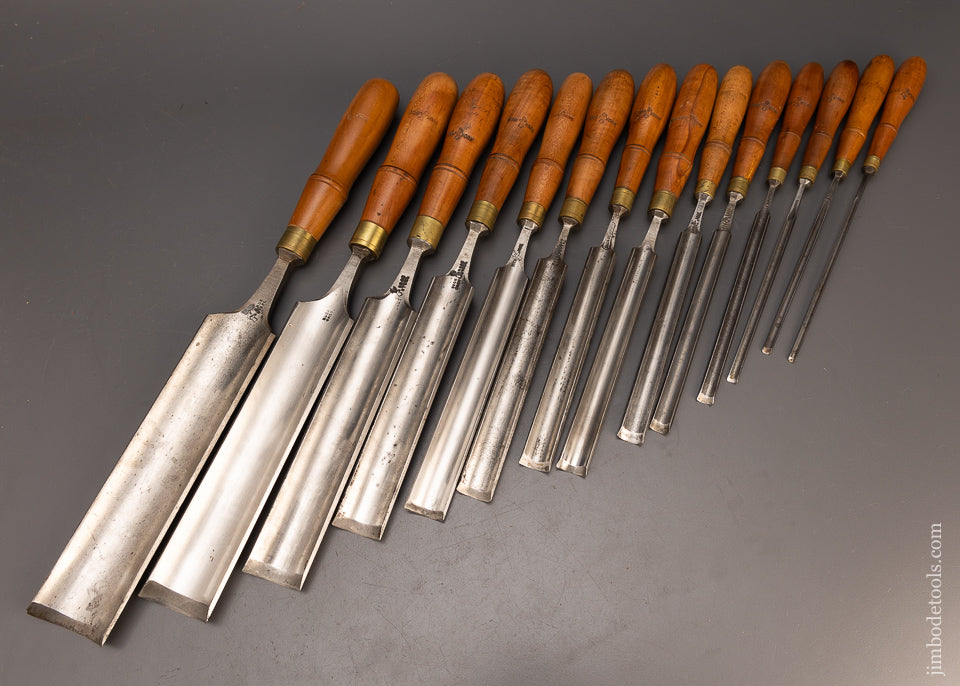 Massive Set of 14 BUCK BROS. Pattern Maker’s Paring Gouges - 113960