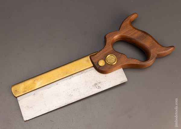 English Walnut Handled Brass Back Dovetail Saw - 114024