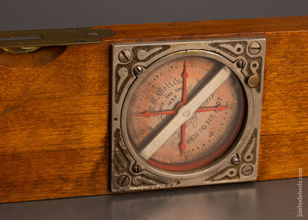 Rare MELLICK PATENT DEC. 3, 1889 Inclinometer & Level - 114027