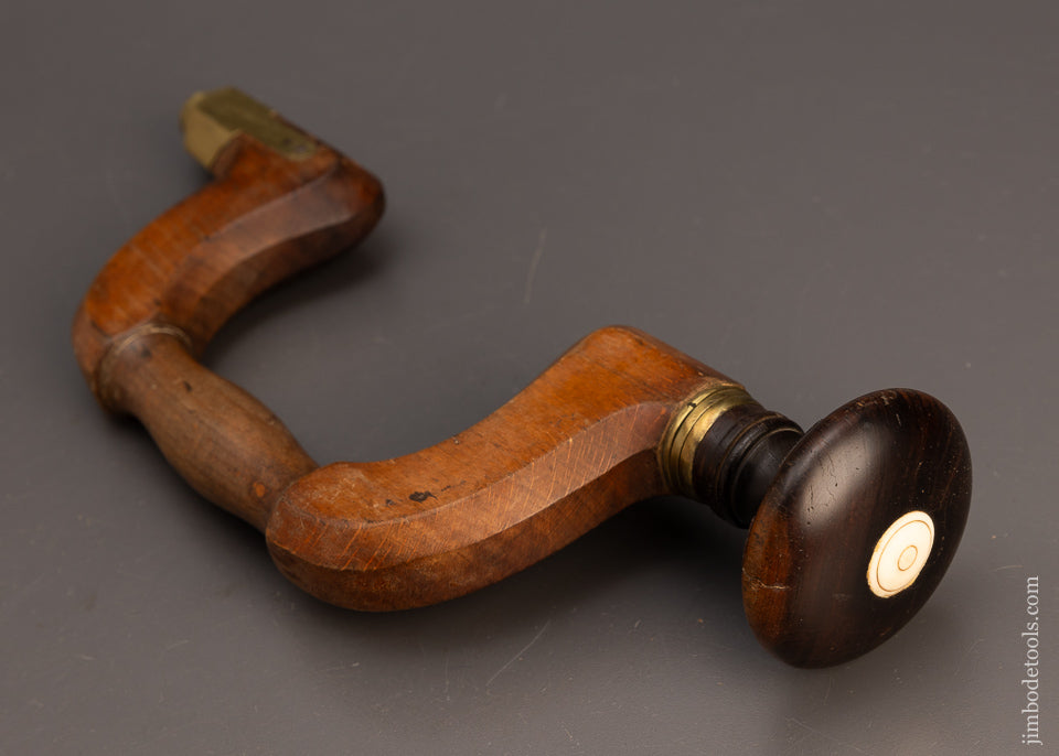 English Beech Bit Brace with Lignum Vitae Head - 114050