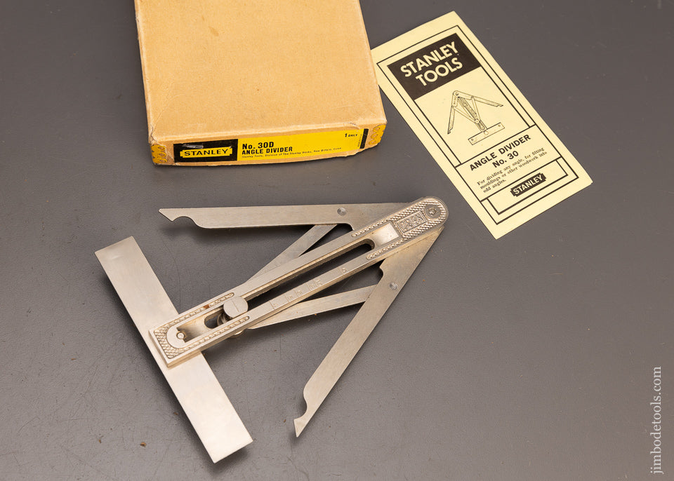 STANLEY No. 30D Angle Dividers Mint in Box - 114086