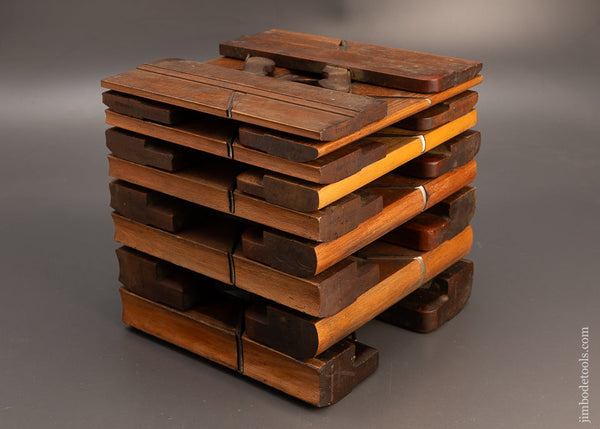Complete Set of 18 Hollow & Round Moulding Planes Mostly by JOHN BIRCH & CO. - 114127