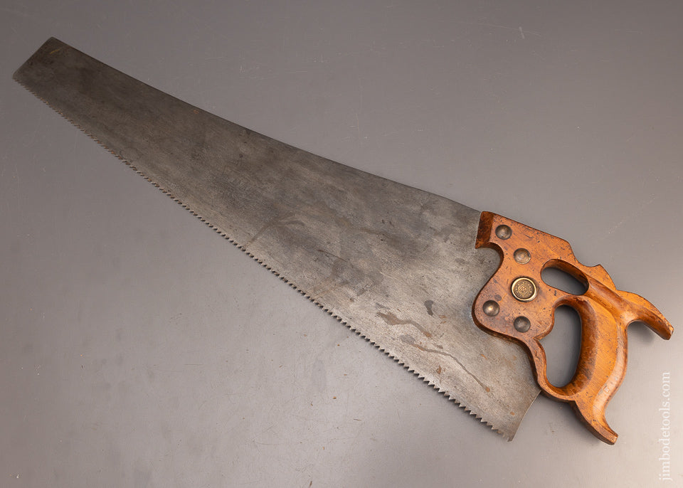 Beefy, Straight & Sharp DISSTON D-8 Thumb Hole Rip Hand Saw - 114166