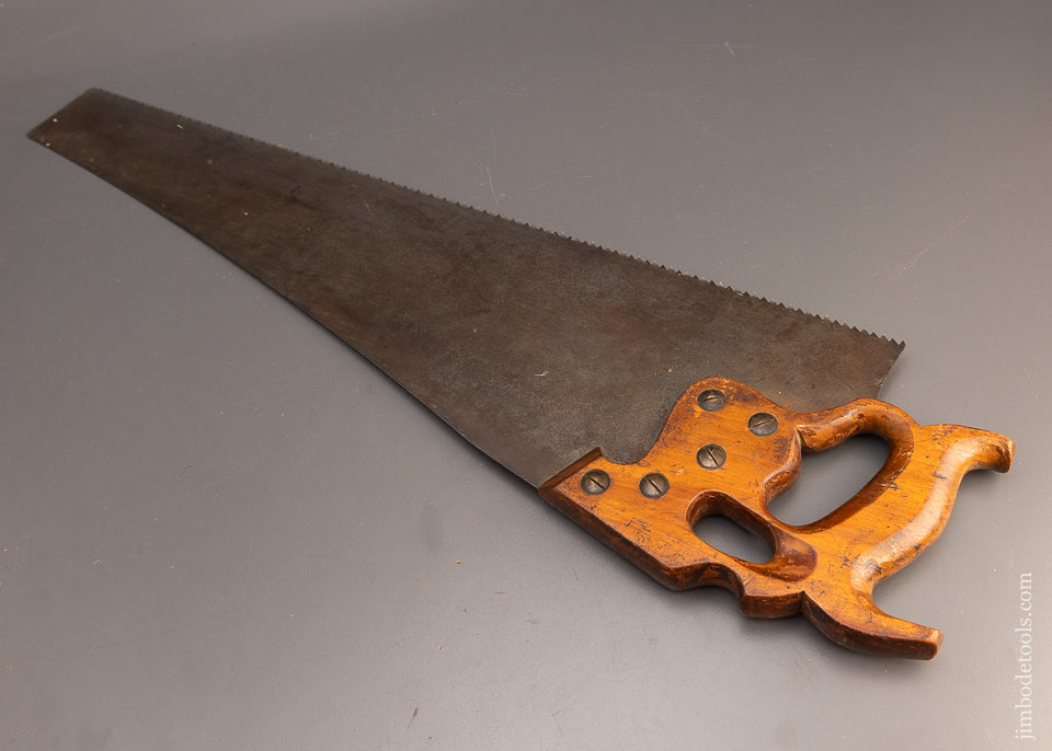 Beefy, Straight & Sharp DISSTON D-8 Thumb Hole Rip Hand Saw - 114166