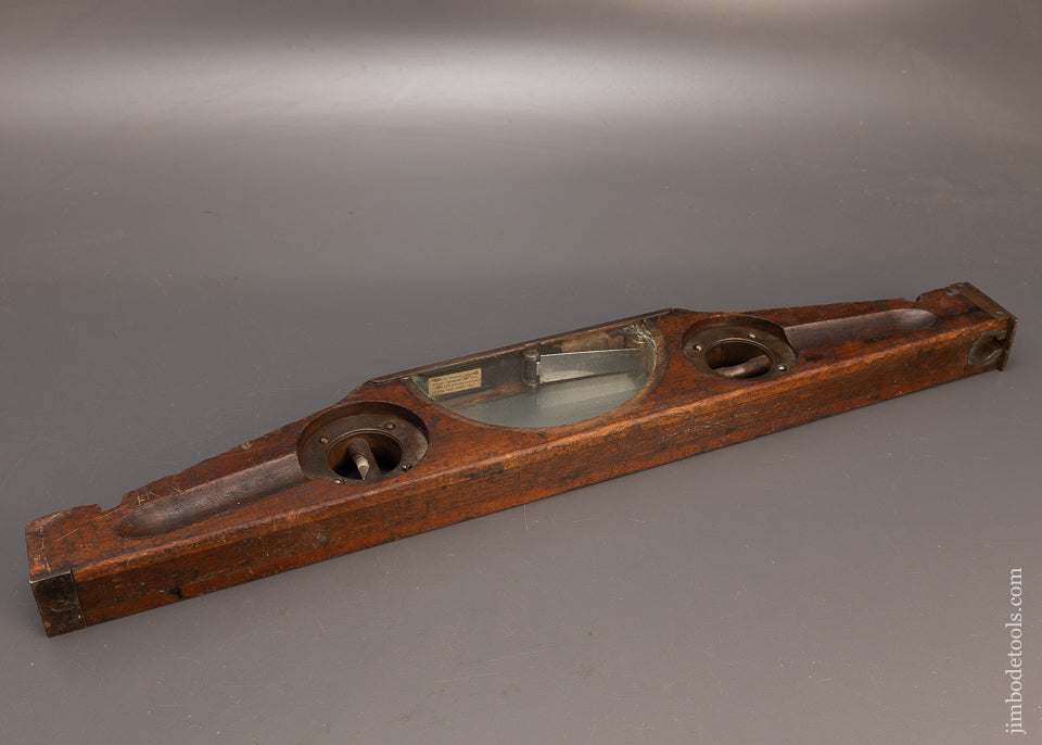 Rare! 2 Foot HIGHT Patent Inclinometer Level with Original Labels on Inside of Top - 114240
