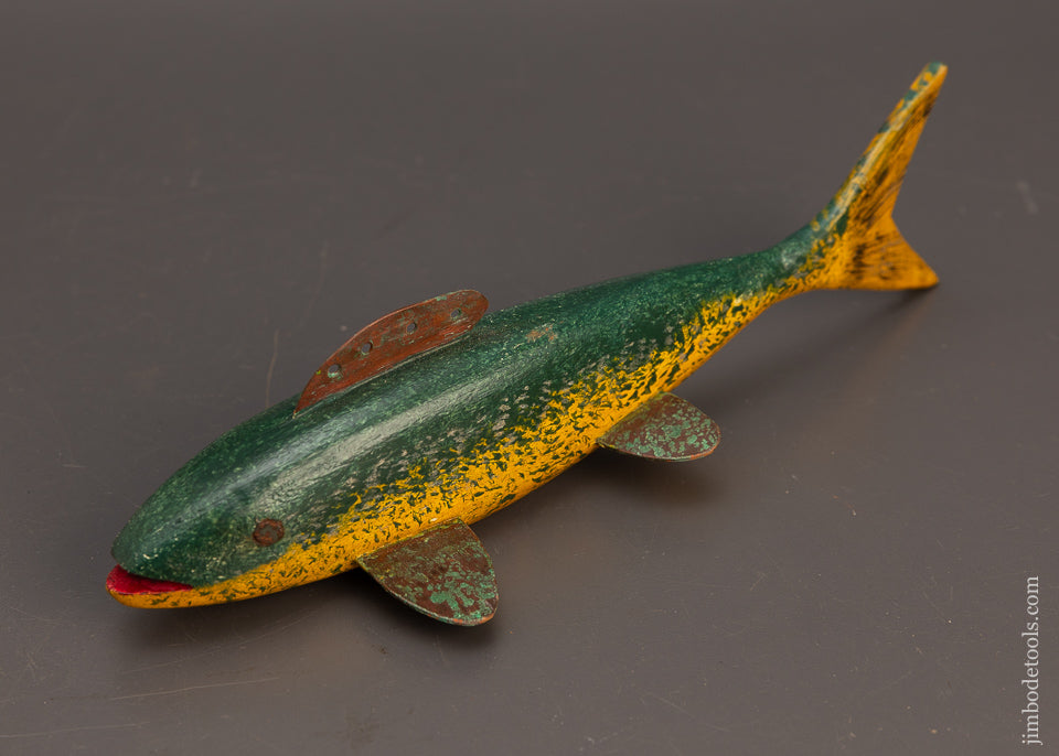 Pretty 9 1/2 Inch Hand Carved Fish Decoy by ROB’T. LINDNER Clarence, N.Y. - 114294