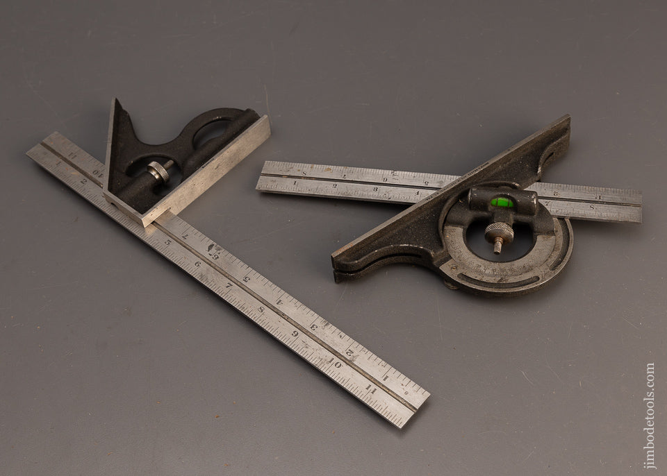 Square Sharp Extra Fine BROWN & SHARPE Combination Square Set with Protractor 12 ...
