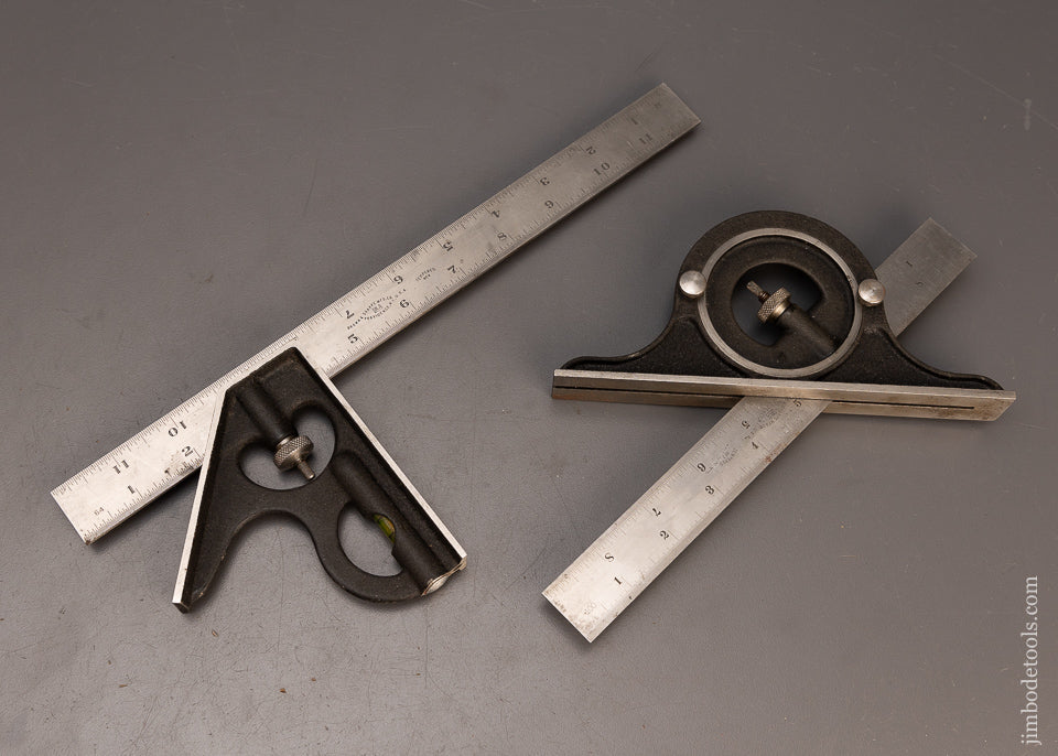 Square Sharp Extra Fine BROWN & SHARPE Combination Square Set with Protractor 12 ...