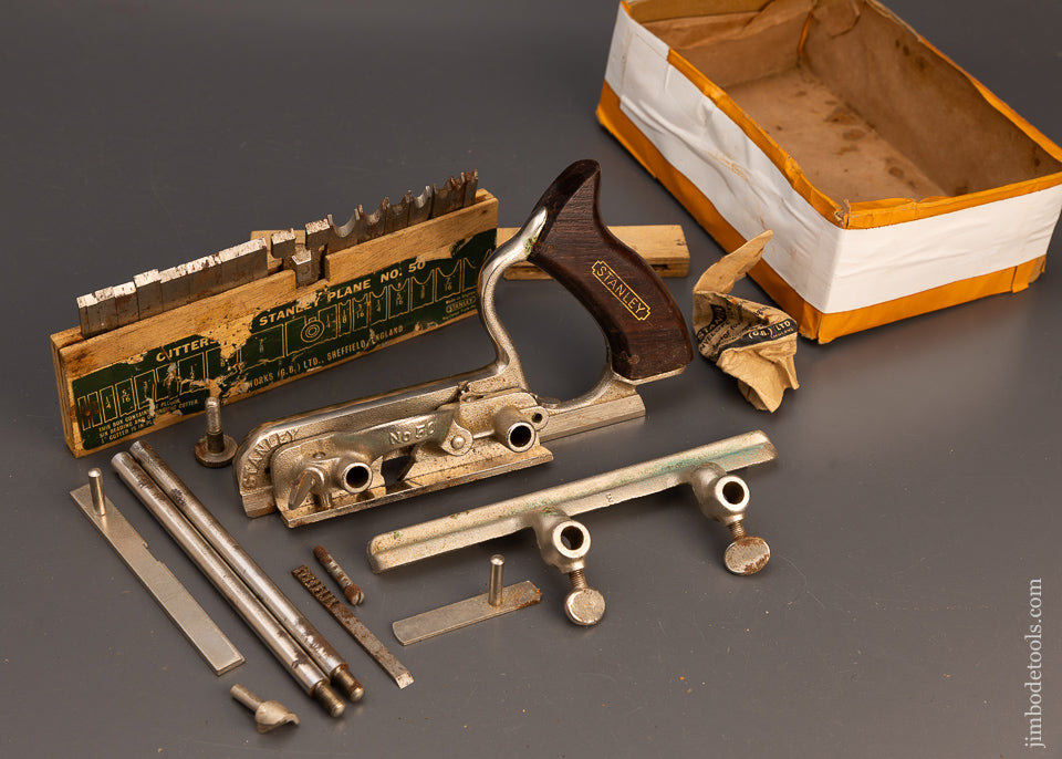 100% Complete Near Mint STANLEY No. 50 Combination Plow Plane - 114328