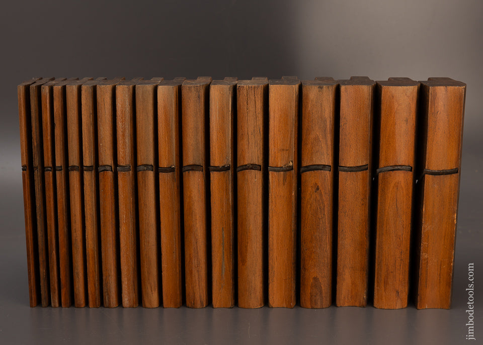 Fine Complete Set of 18 Hollow & Round Moulding Planes by COWELL & CHAPMAN NEW CASTLE - 114361