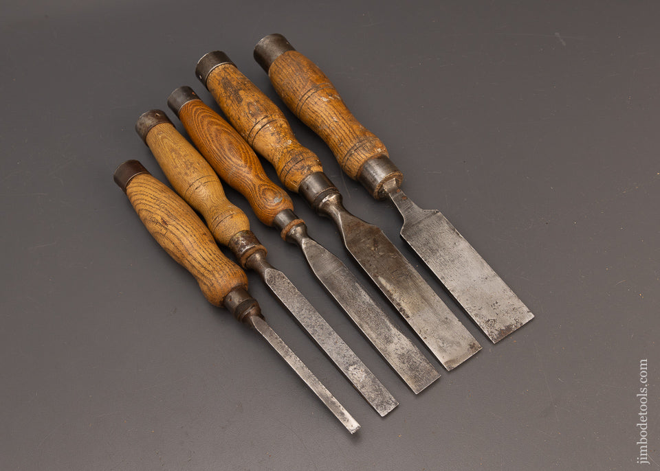 Good Set of 5 Mortise Chisels Various Makers - 114399