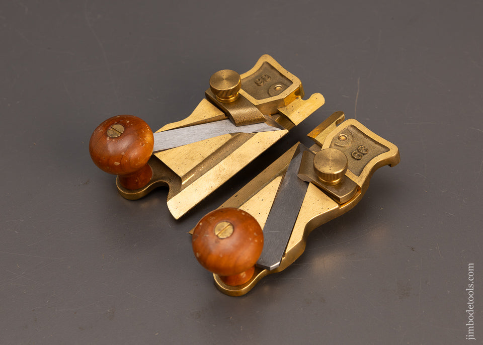 Near Mint Pair of LIE NIELSEN No. 98 & 99 Bronze Side Rabbet Planes - 114528
