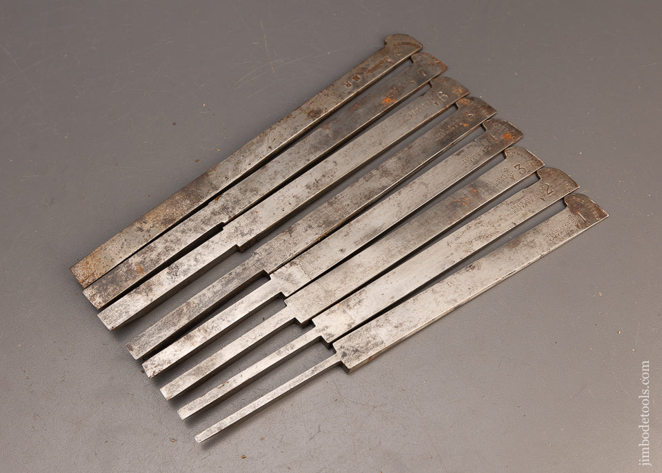 Extra Fine Complete Graduated Set of Plow Plane Irons by J. HOWARTH - 114710