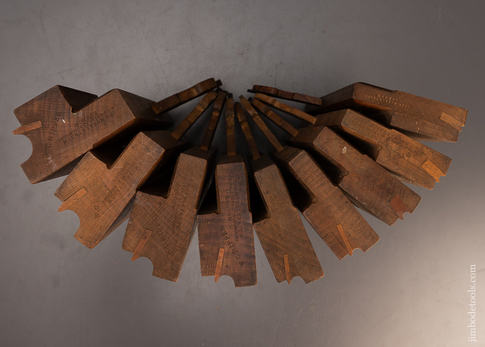 Extra Fine Matched Graduated Set of 9 Side Bead Moulding Planes by JOHN MOSELEY & SON - 114748