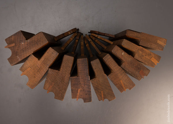 Extra Fine Matched Graduated Set of 9 Side Bead Moulding Planes by JOHN MOSELEY & SON - 114748