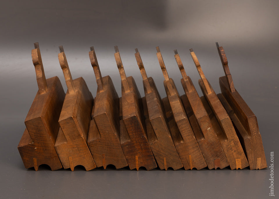 Extra Fine Matched Graduated Set of 9 Side Bead Moulding Planes by JOHN MOSELEY & SON - 114748