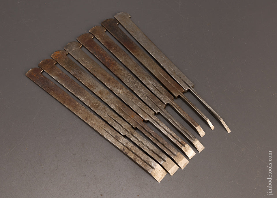 Fine Set of 8 Plow Plane Irons by GRIFFITHS NORWICH - 114804