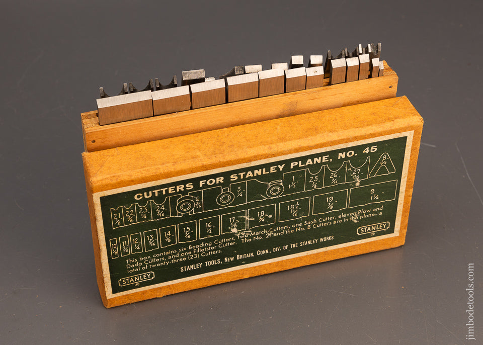 Near Mint 100% Complete STANLEY No. 45 Combination Plane in Original Box - 114834