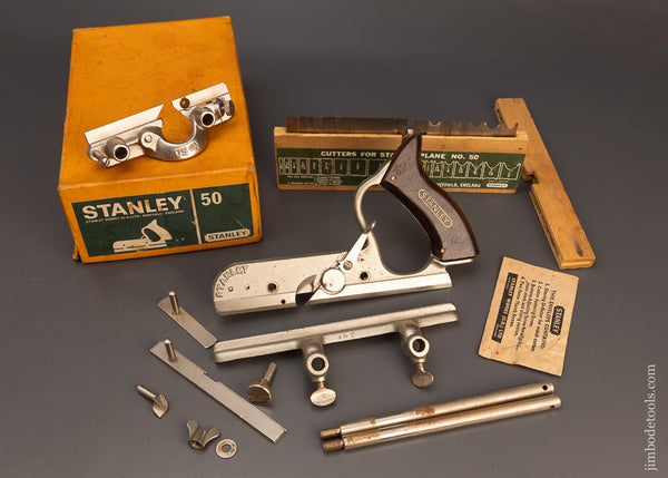 Unused! STANLEY No. 50 Light Combination Plane NEAR MINT and 100% COMPLETE in Original Box - 114911