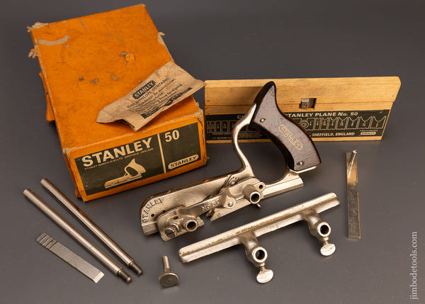 Unused! STANLEY No. 50 Light Combination Plane NEAR MINT and 100% COMPLETE in Original Box - 114912