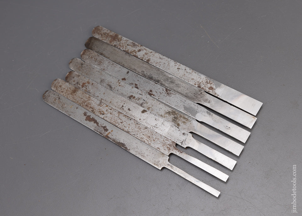 Extra Clean Set of 7 Plow Plane Irons - 114942