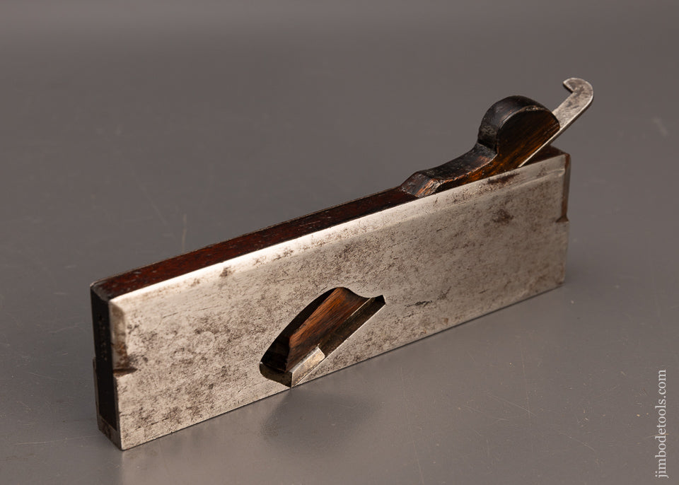 Rare Skewed Iron Dovetailed Steel Rosewood Infill Rabbet Plane by ARCHER LONDON 1842-63 - 114991