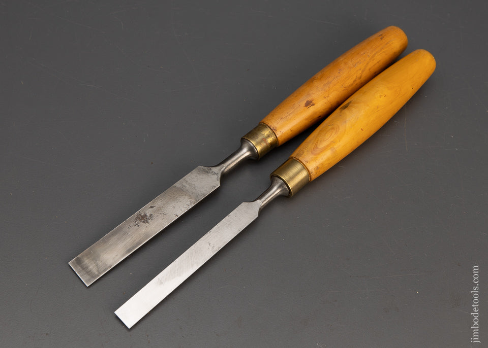 Marples Chisel Tang Extra Fine Pair of MARPLES Boxwood Handled Bevel Edge Tang Firmer Chis ...