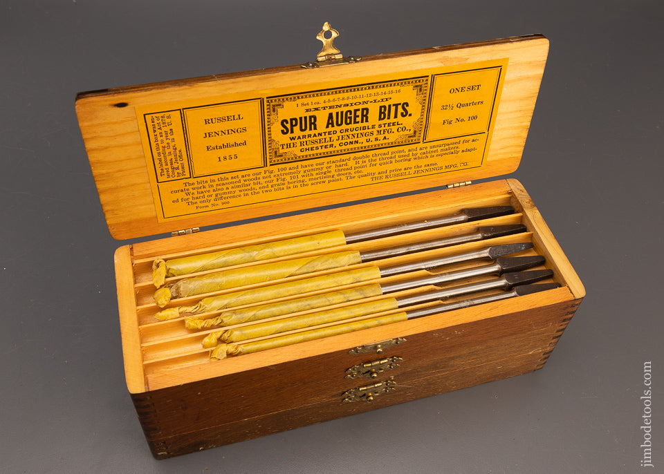 Complete Set of STANLEY RUSSELL JENNINGS Auger Bits Mint in Wrappers and Box - 115173