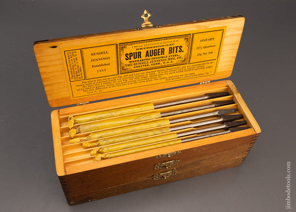 Complete Set of STANLEY RUSSELL JENNINGS Auger Bits Mint in Wrappers and Box - 115173