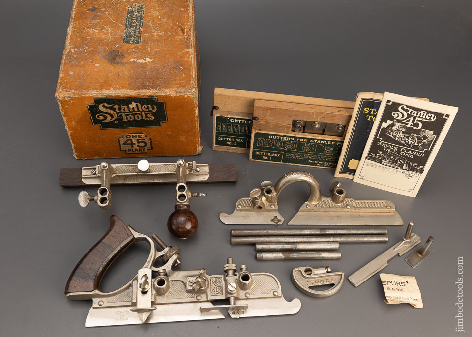 Extra Fine & 100% Complete STANLEY No. 45 Combination Plane in Original Box - 115249