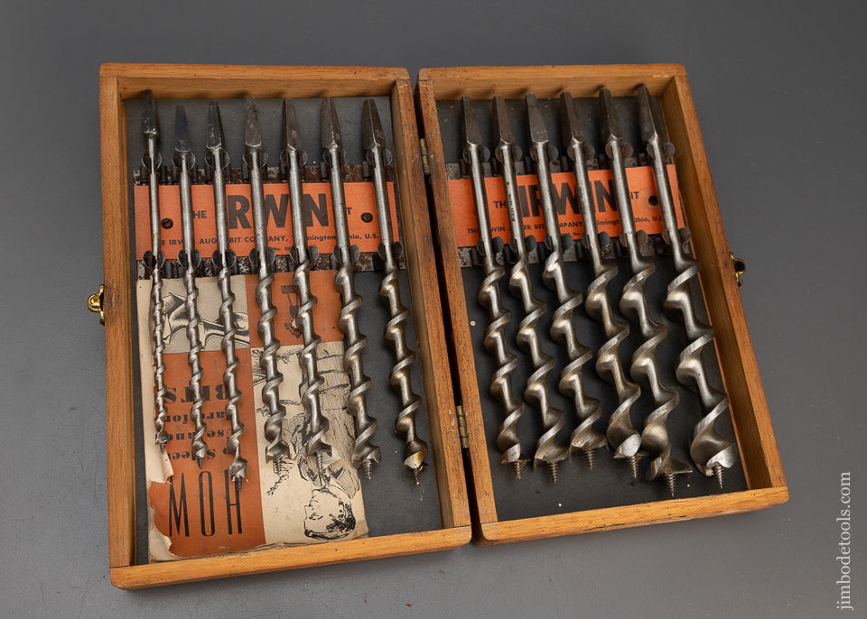 Complete Set of 13 IRWIN Auger Bits in Original Box - 115338