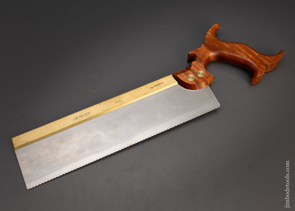 Sweet! Discontinued LIE NIELSEN Brass Back Carcass Saw with Tiger Maple Handle -  115429