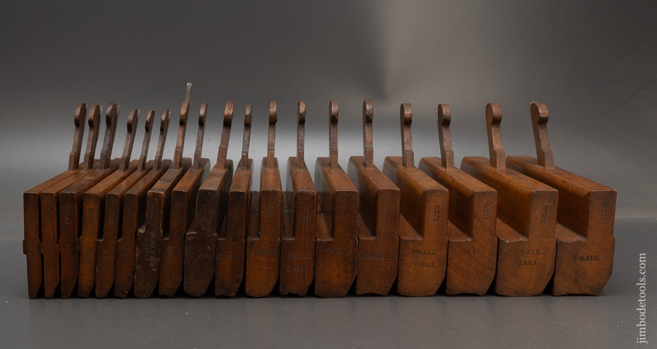 Nice Set of 18 Hollow & Round Moulding Planes by SIMS - 115440