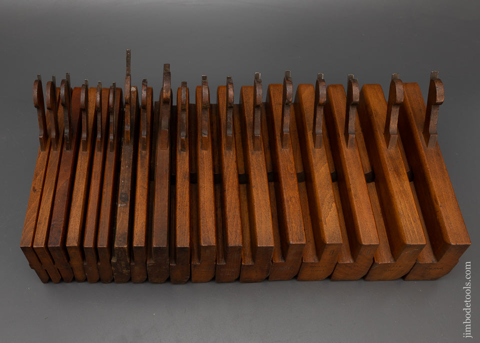 Nice Set of 18 Hollow & Round Moulding Planes by SIMS - 115440