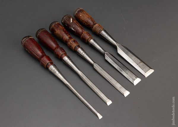 Fine Set of 5 STANLEY No. 750 Chisels - 115443