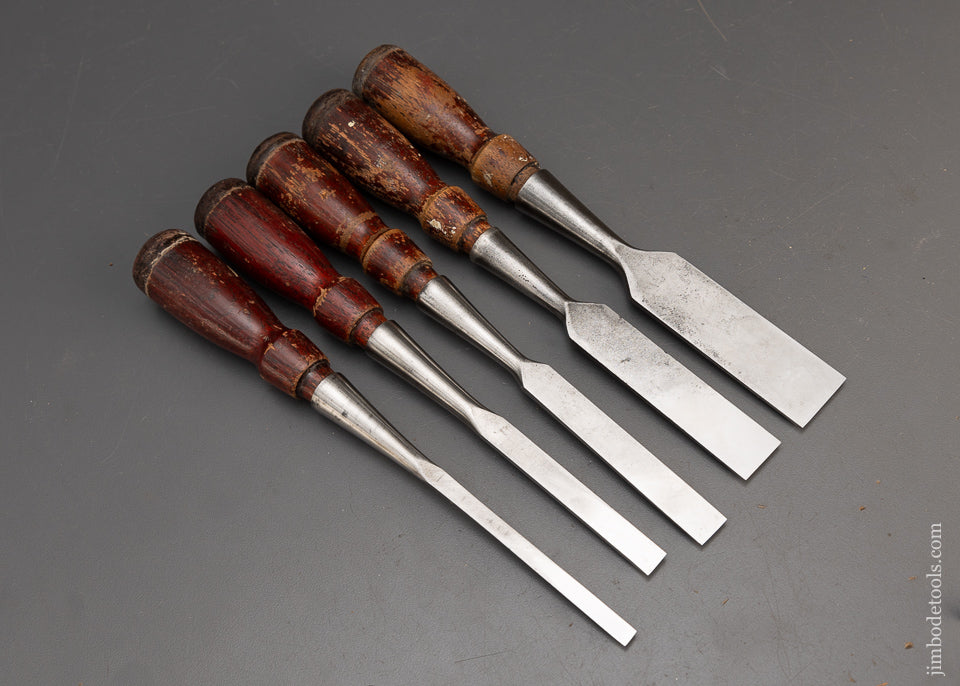 Fine Set of 5 STANLEY No. 750 Chisels - 115443
