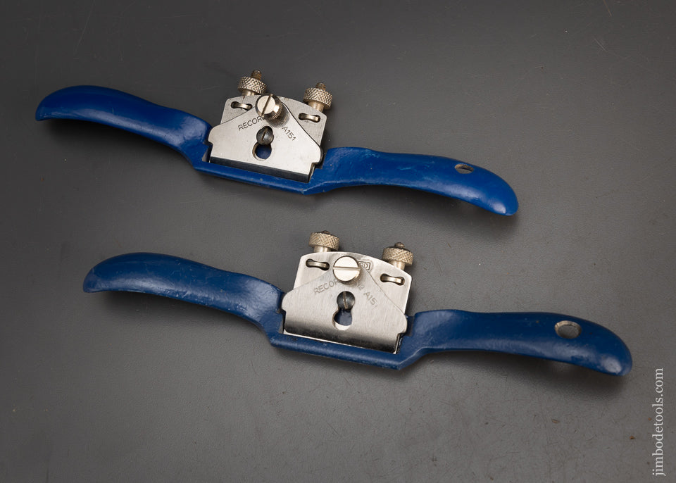 Near Mint Pair of RECORD No. A151 Spoke Shaves Round & Flat Bottoms - 115499
