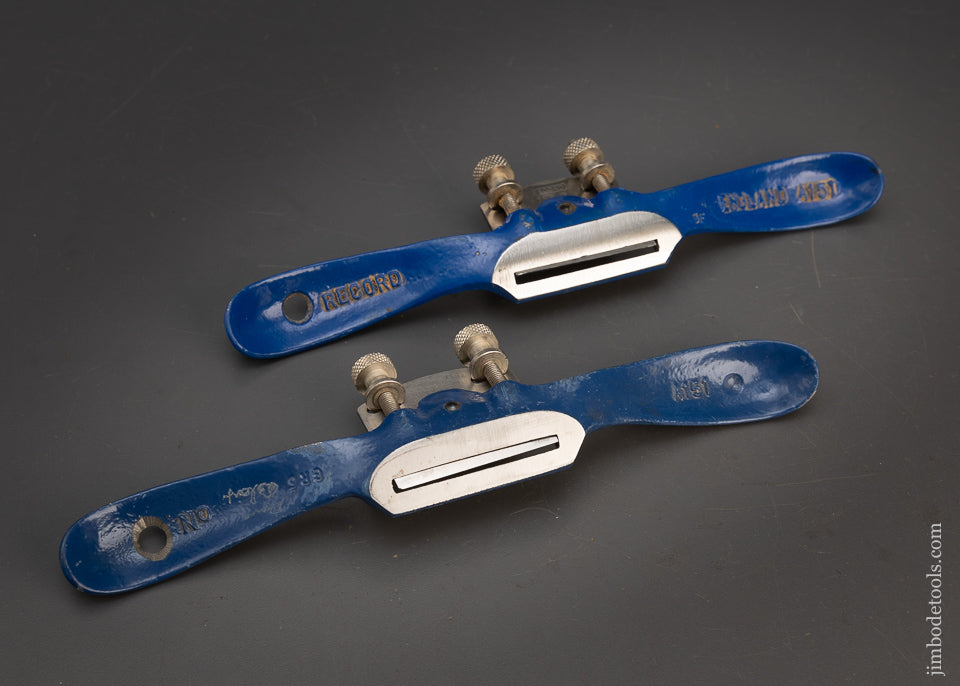 Near Mint Pair of RECORD No. A151 Spoke Shaves Round & Flat Bottoms - 115499