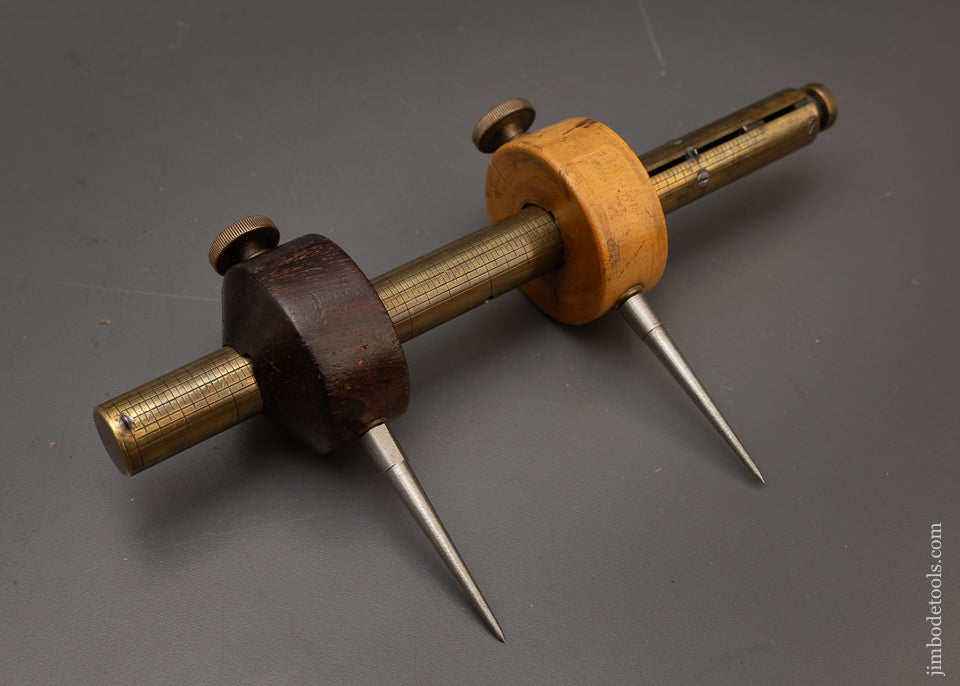 Rare KENNY’S PATENT Boxwood & Rosewood Combination Tool Mortise Gauge, Center Finder, Trammel Points, Etc. - 115538