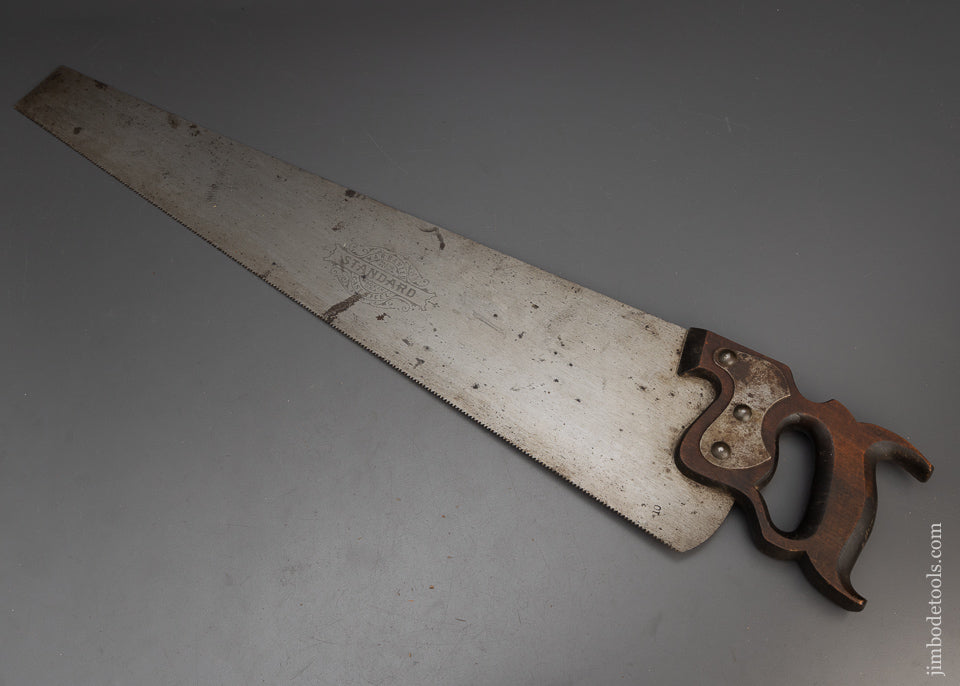 Premium Little-Used, If Ever, Used Vintage Hand Saw STANDARD with Steel Plate Escutcheon - 115542