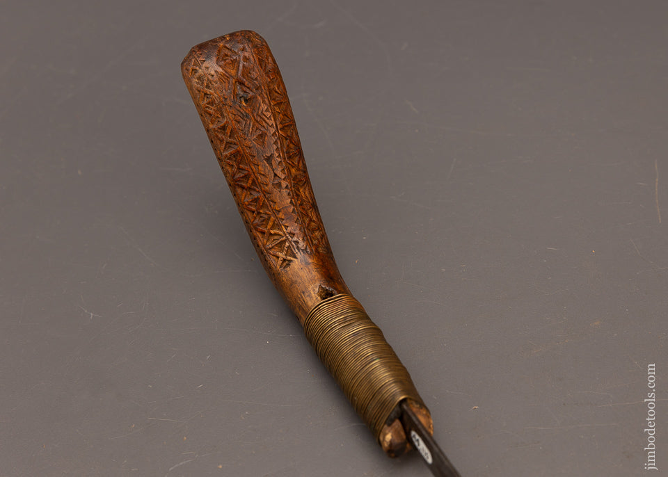 Stunning Chip Carved Native American Crooked Knife - 115546