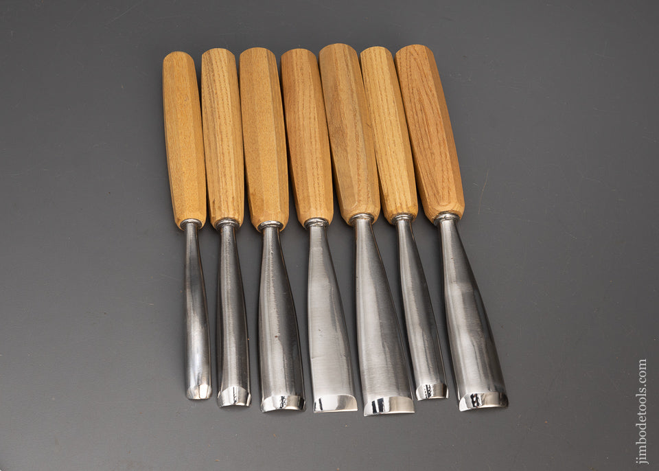 FAT Ones! Large Set of 7 Wide Carving Gouges PFEIL SWISS MADE - 115556