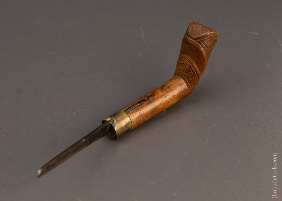 Lovely Hand Carved Early Native American Crooked Knife - 115567