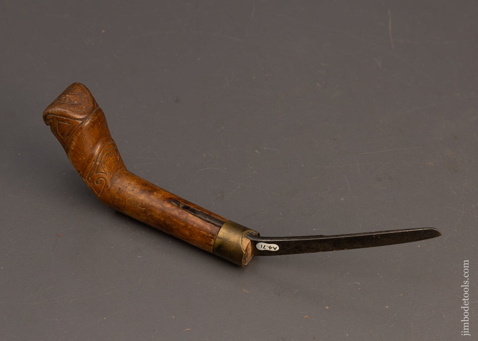 Lovely Hand Carved Early Native American Crooked Knife - 115567