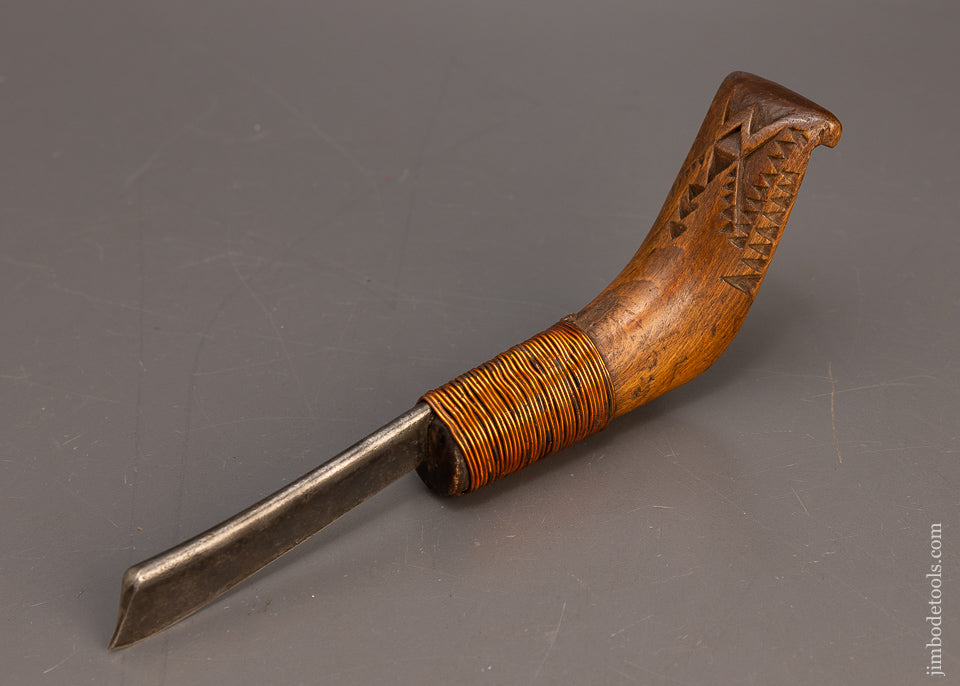 Beautiful Hand Carved Native American Crooked Knife - 115568