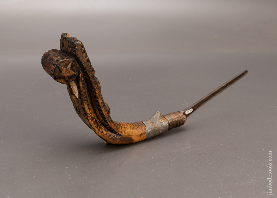 Elaborate Chip Carved Native American Crooked Knife - 115574