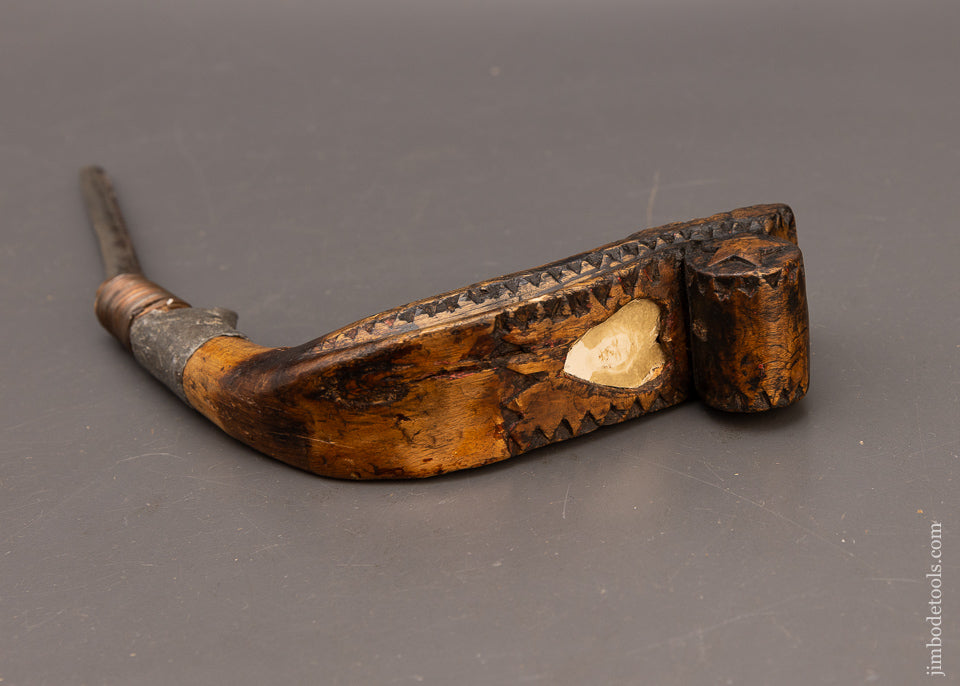 Elaborate Chip Carved Native American Crooked Knife - 115574