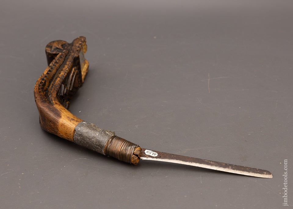 Elaborate Chip Carved Native American Crooked Knife - 115574