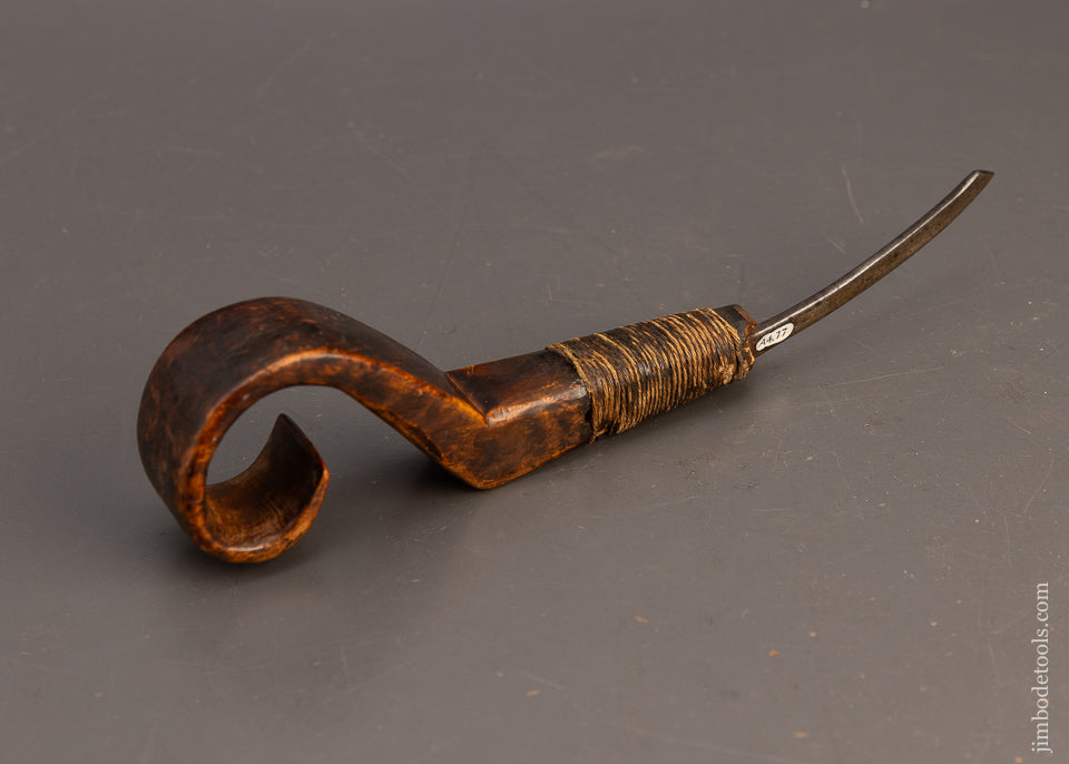 Swirly Grained Crotch Wood Native American Crooked Knife - 115576
