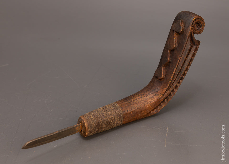 Gorgeous Elaborately Carved Native American Crooked Knife - 115581
